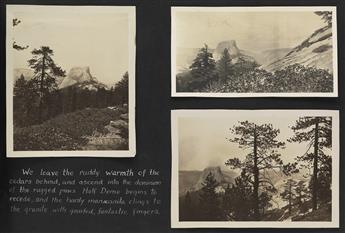 (YOSEMITE NATIONAL PARK--HIKEOLOGY) Charmingly annotated and neatly compiled album by Alice Ring Smythe, a female hiker, with 160 pho